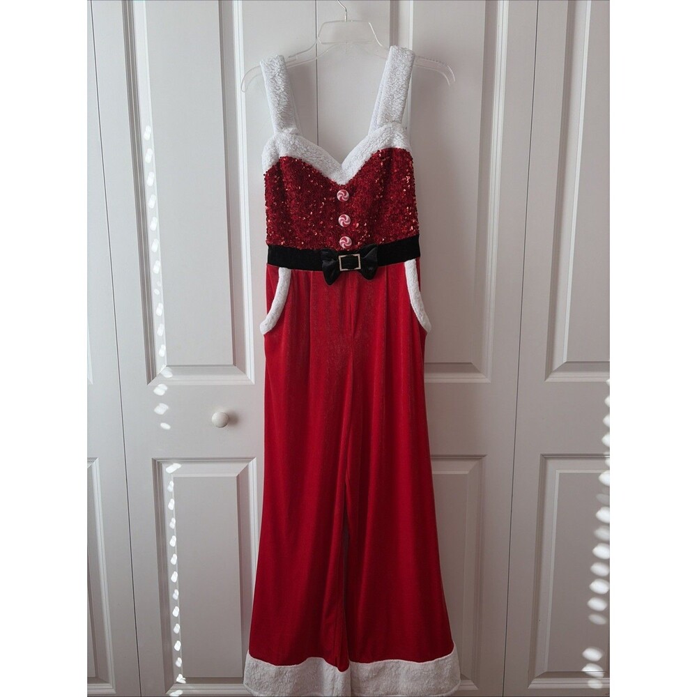 Women’s Santa Romper Christmas Jumpsuit One Piece Overall Size Small 4-6
